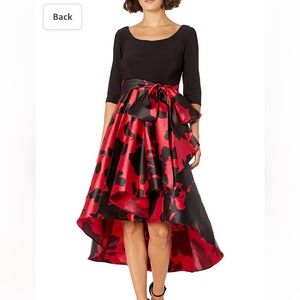 R&M Richards Women's 1pc Print Poly Duchess Twill Hi/Lo Dress NWT